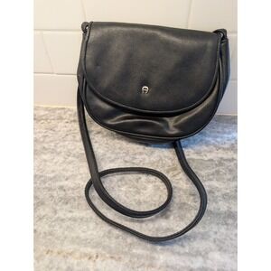 Black‎ Genuine Leather Etienne Aigner handbag